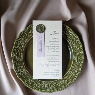 Menú + Sello de Cera + Identificador de Puesto