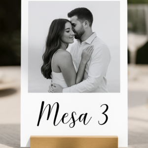Número de Mesa c/ base de madera