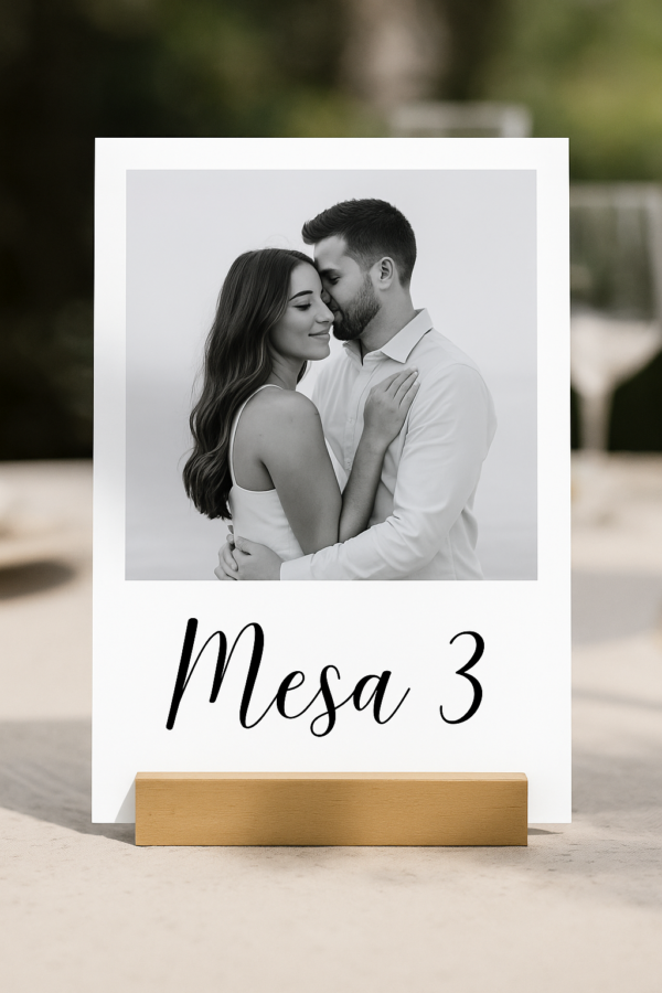Número de Mesa c/ base de madera